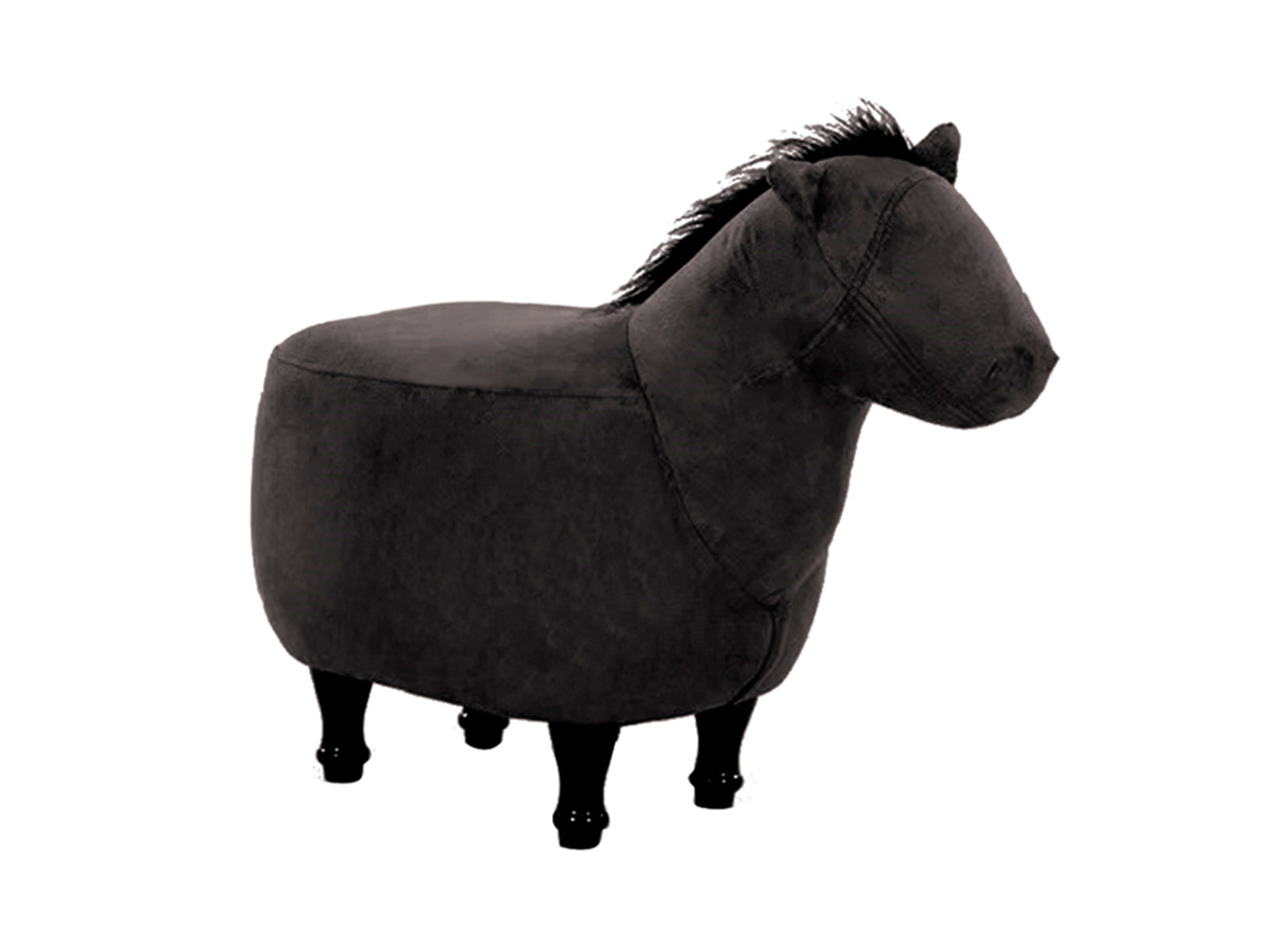 Sgabello animal stool Daunex, disegno cavallo nero