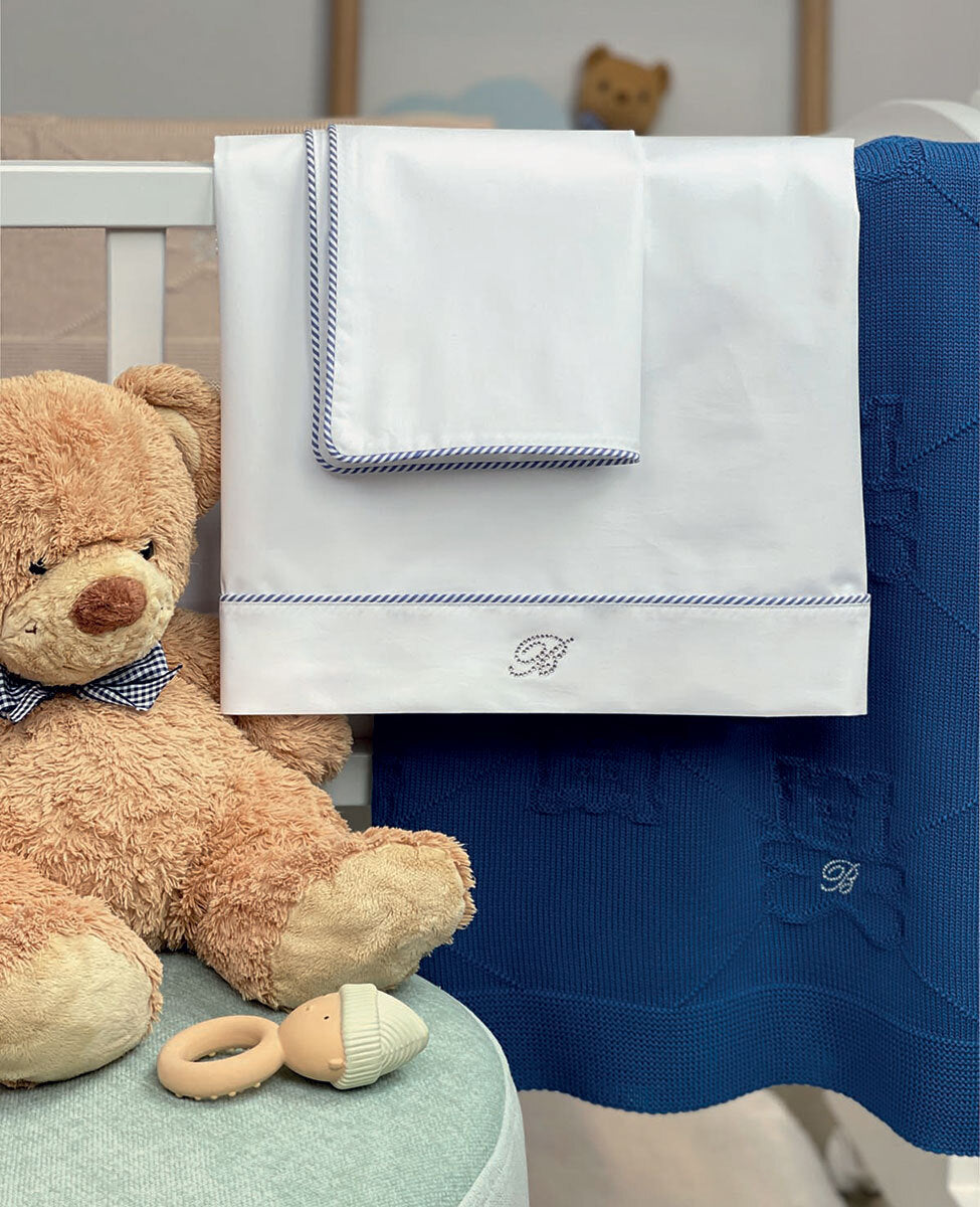 Completo lenzuola culla Navy Blumarine