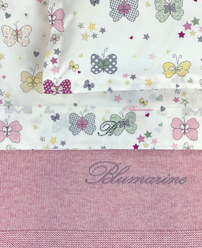 Completo lenzuola lettino Farfalle Blumarine