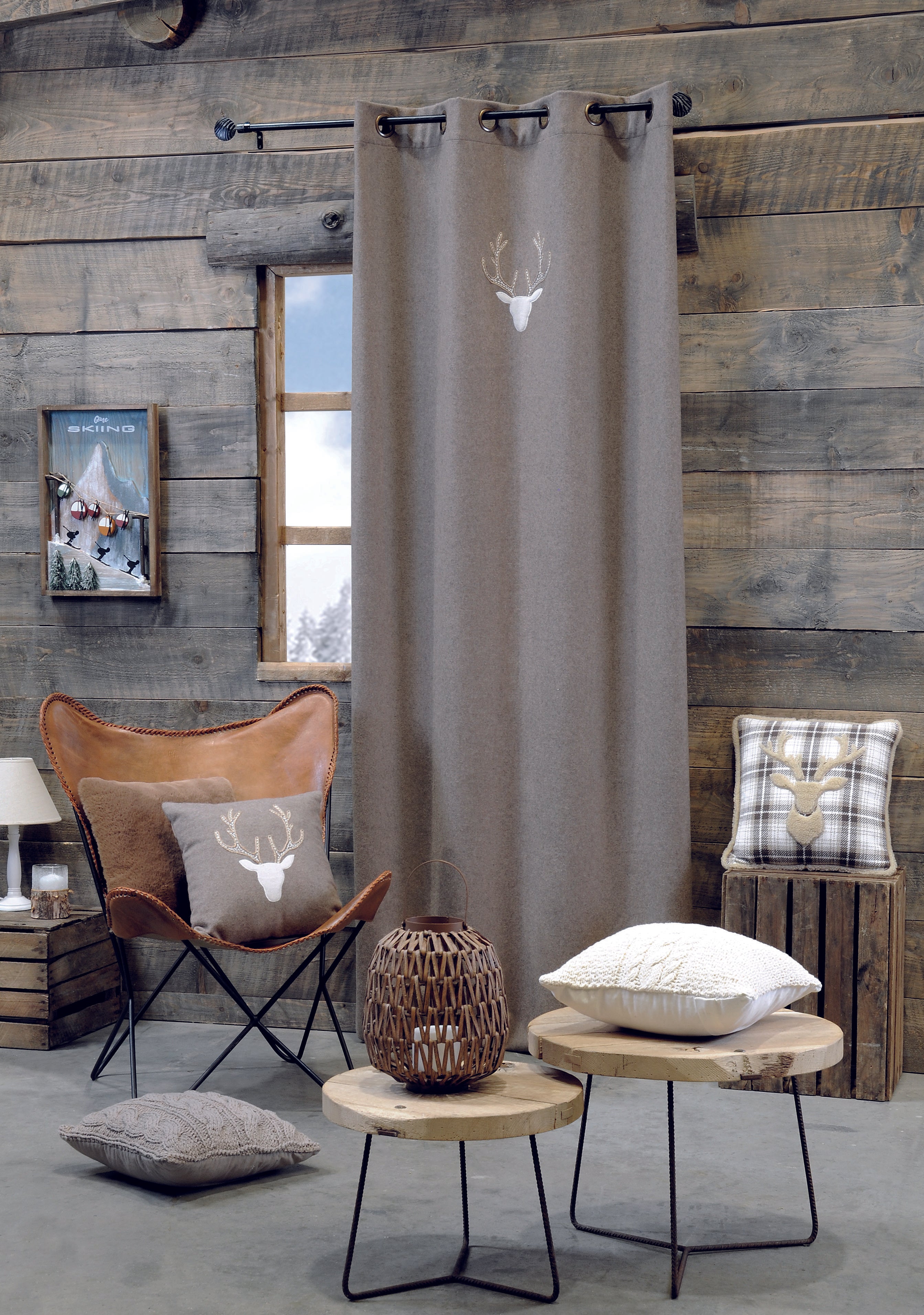 Cuscino d'arredo timber sfoderabile 40x40 cm grigio talpa