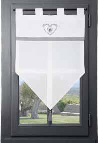Tenda a vetro Pauline in cotone misura 45 x 60 cm colore grigio