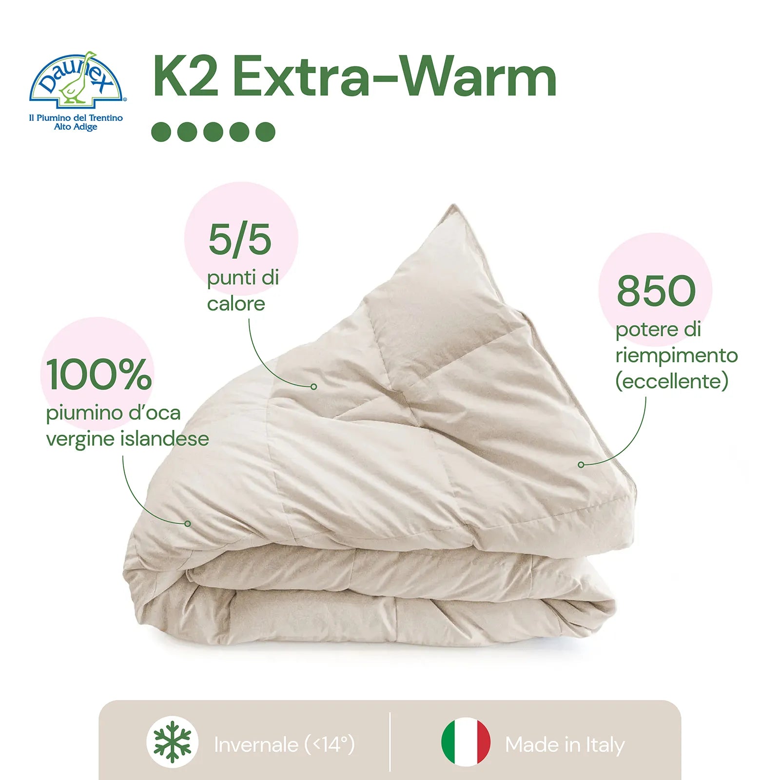 Piumino d'oca K2 Extra-Warm Daunex