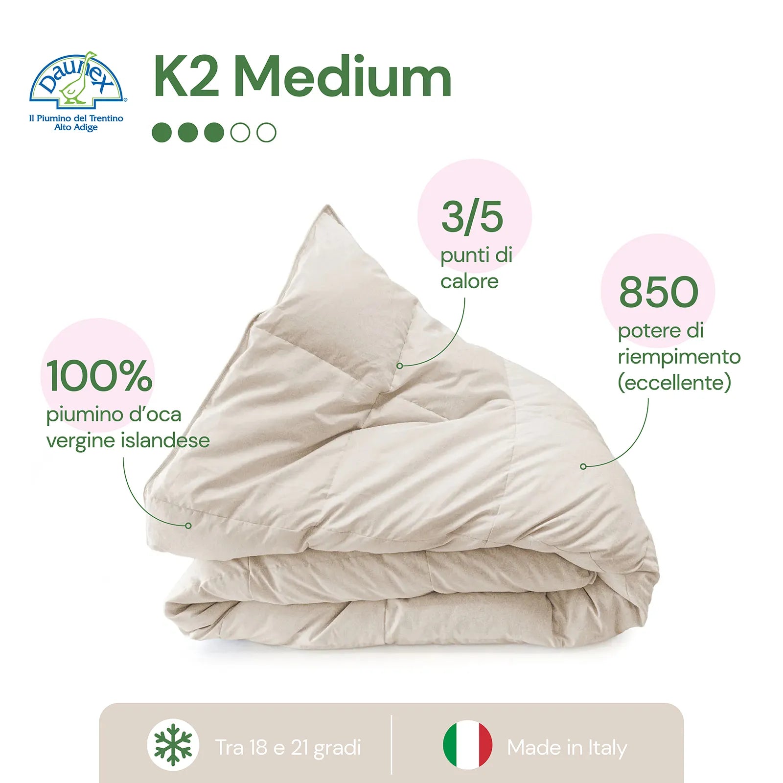 Piumino d'oca K2 Medium Daunex