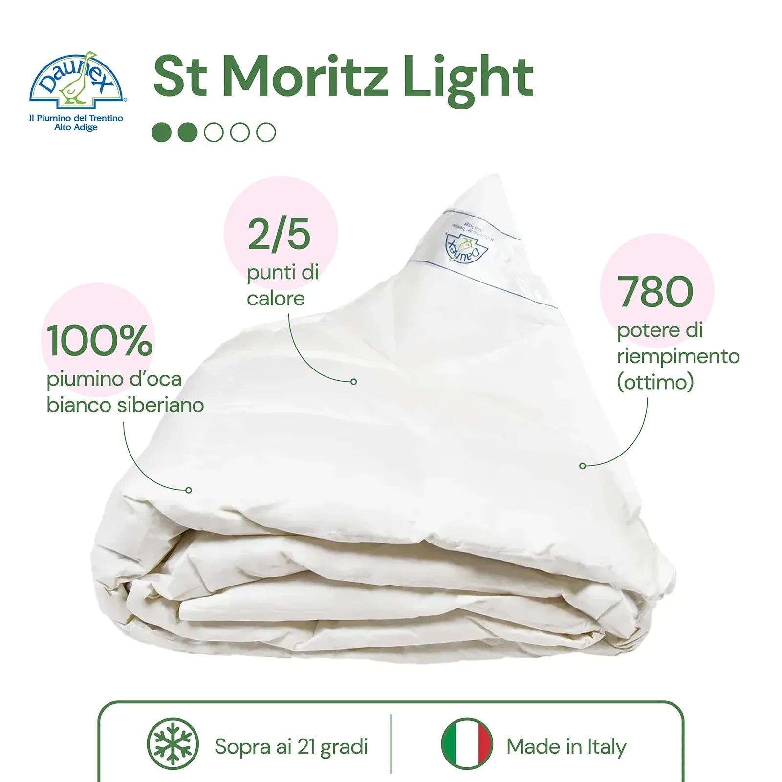 Piumino d'oca St Moritz Light Daunex