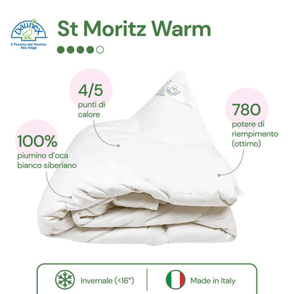 Daunex st.moritz doudoune chaude en duvet d'oie