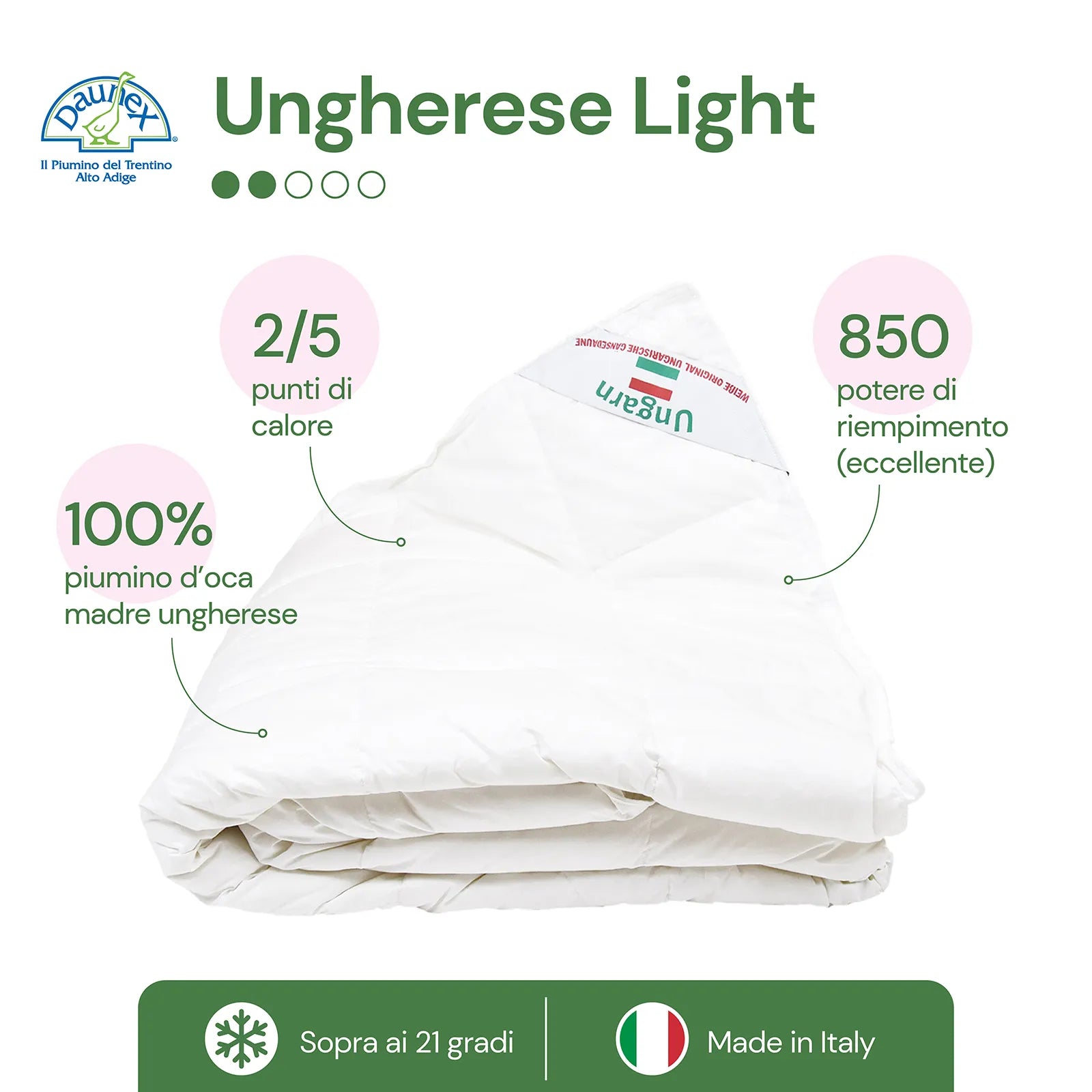Piumino d'oca Ungherese Light Daunex