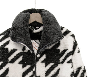 Vestaglia in flannel Daunex pied de poule colore bianco-nero - Home Loves