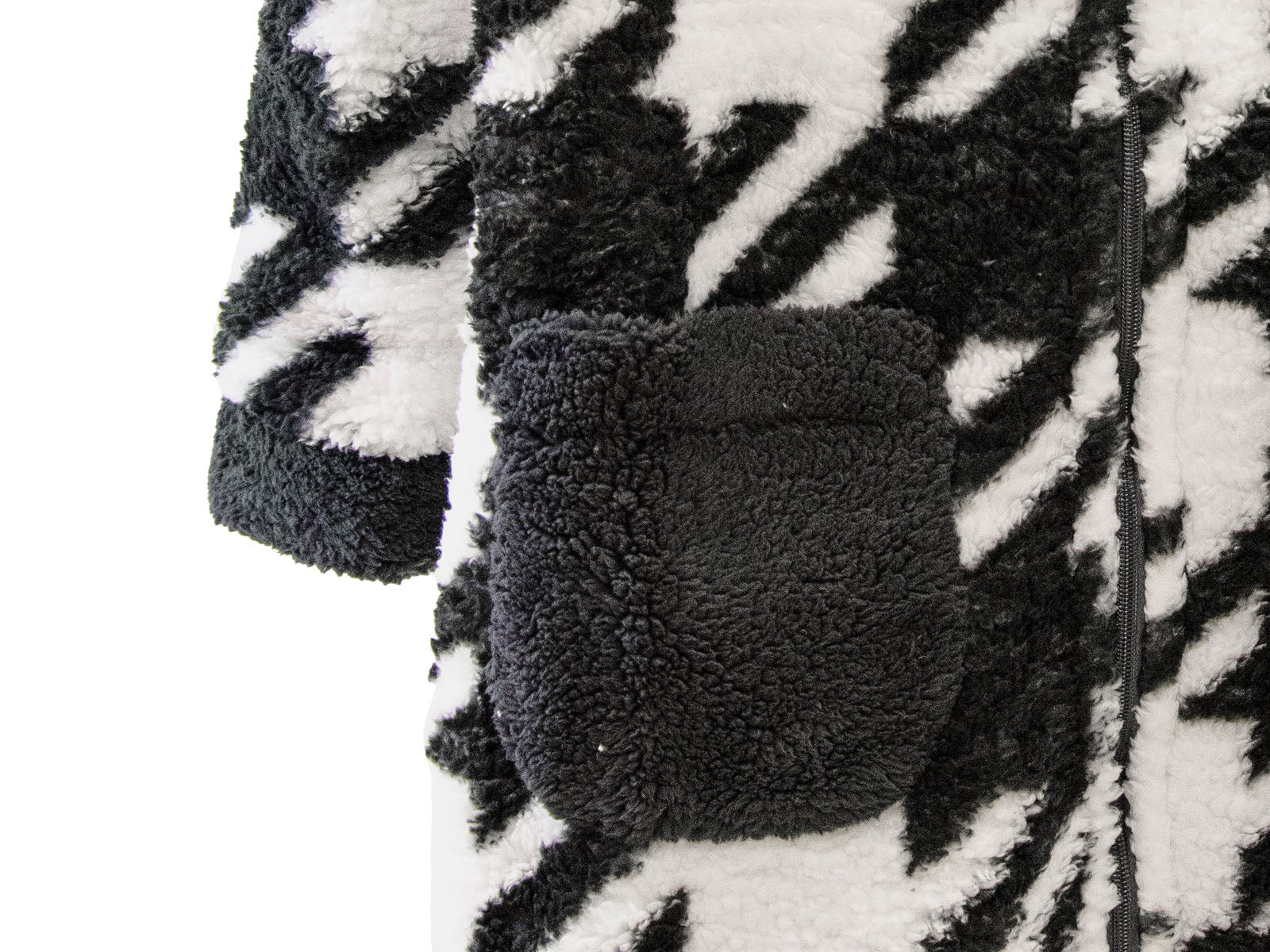 Vestaglia in flannel Daunex pied de poule colore bianco-nero