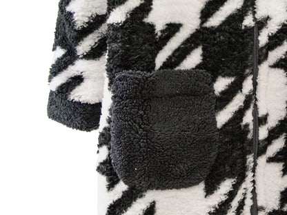 Vestaglia in flannel Daunex pied de poule colore bianco-nero - Home Loves
