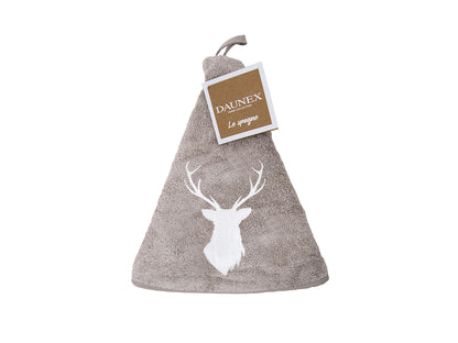 Torchon pivotant diam.70 brodé motif cerf Daunex