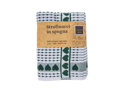 Strofinaccio in spugna cuoricini Daunex misura 50 x 70 cm