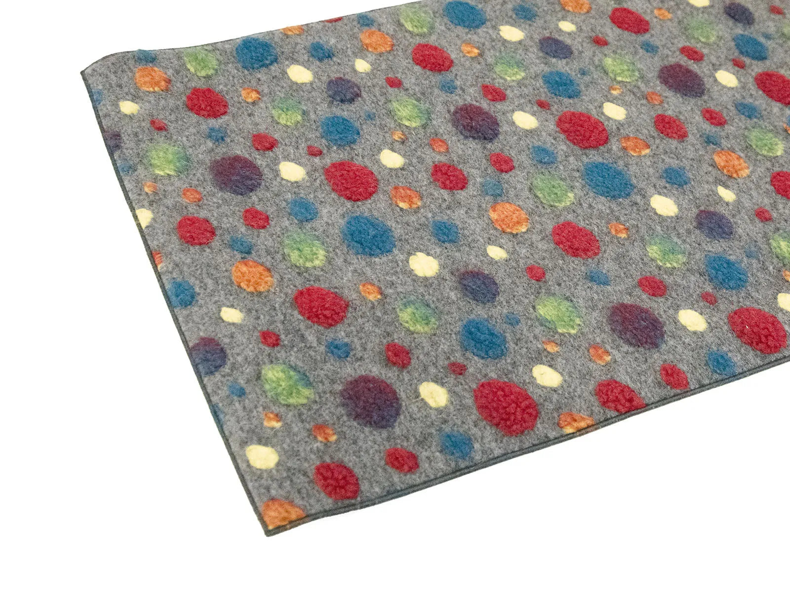 Tappeto Pois in Lana Cotta – Fantasia Multicolor su Base Antracite