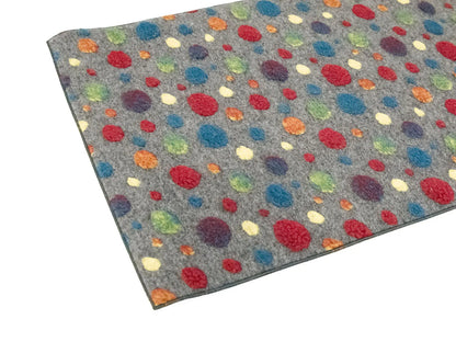 Tappeto Pois in Lana Cotta – Fantasia Multicolor su Base Antracite