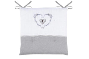 Cuscino per sedia con i laccetti, pauline colore grigio 4-punti - Home Loves