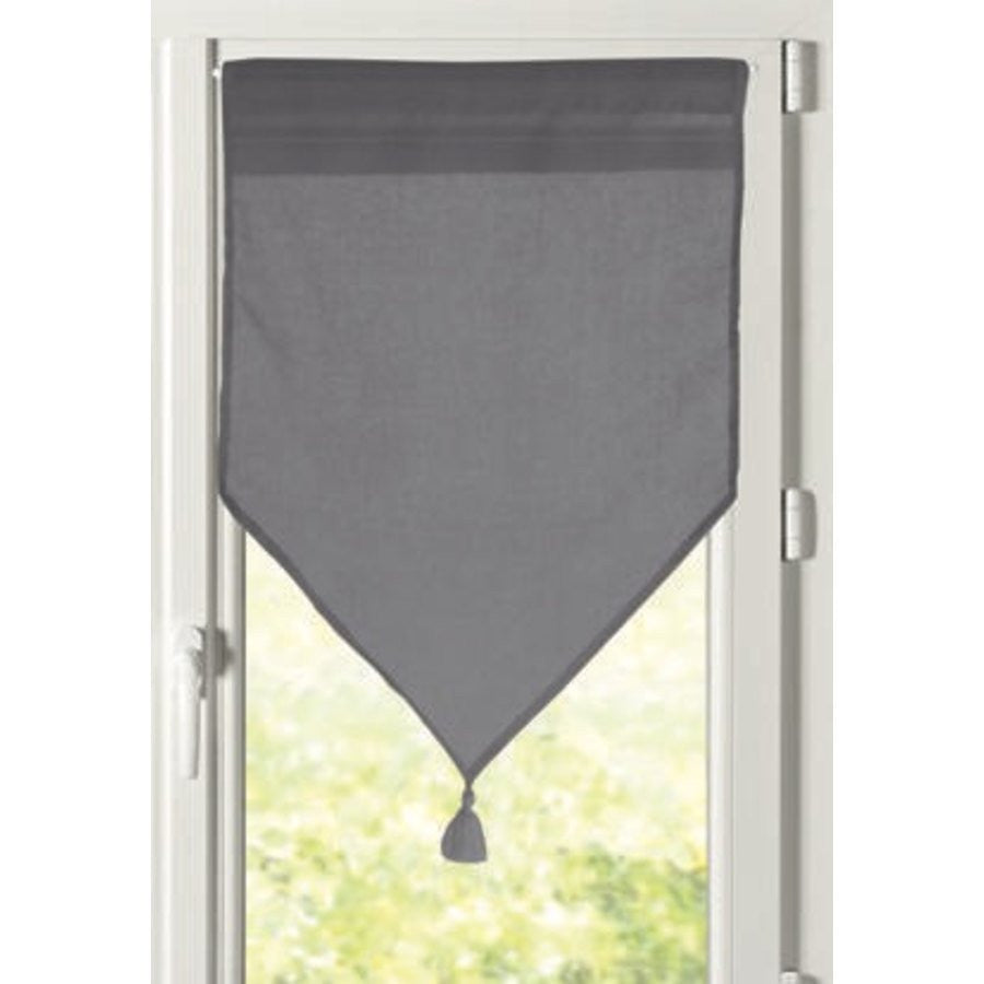 Coppia di tende a vetro monna misura 60 x 90 cm colore antracite - Home Loves