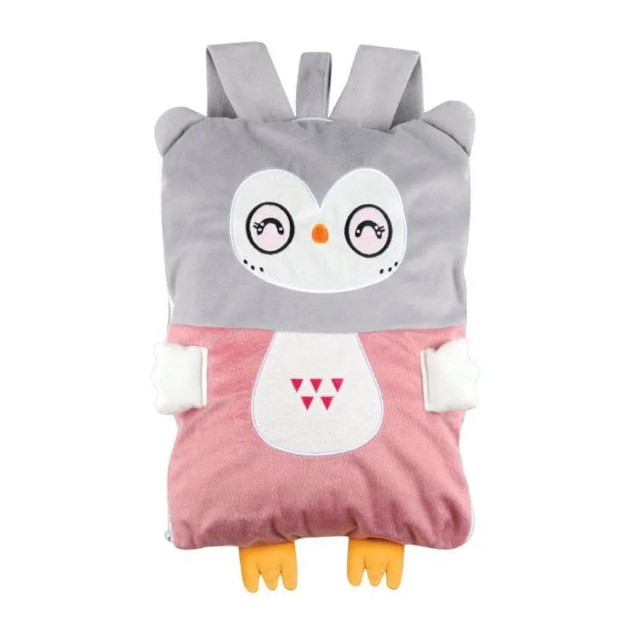 Morbidissima coperta con zaino da bambino zaza colore rosa-grigio - Home Loves