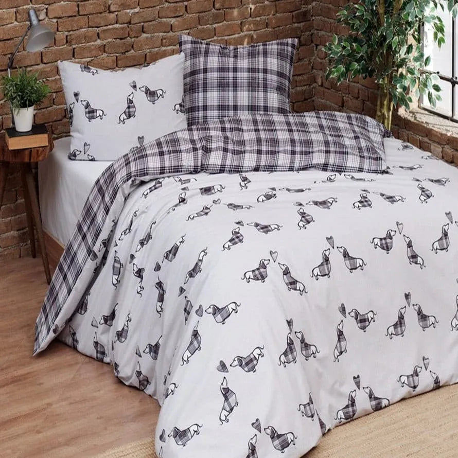 Parure copripiumino in puro cotone Daunex, Bassotti - Home Loves