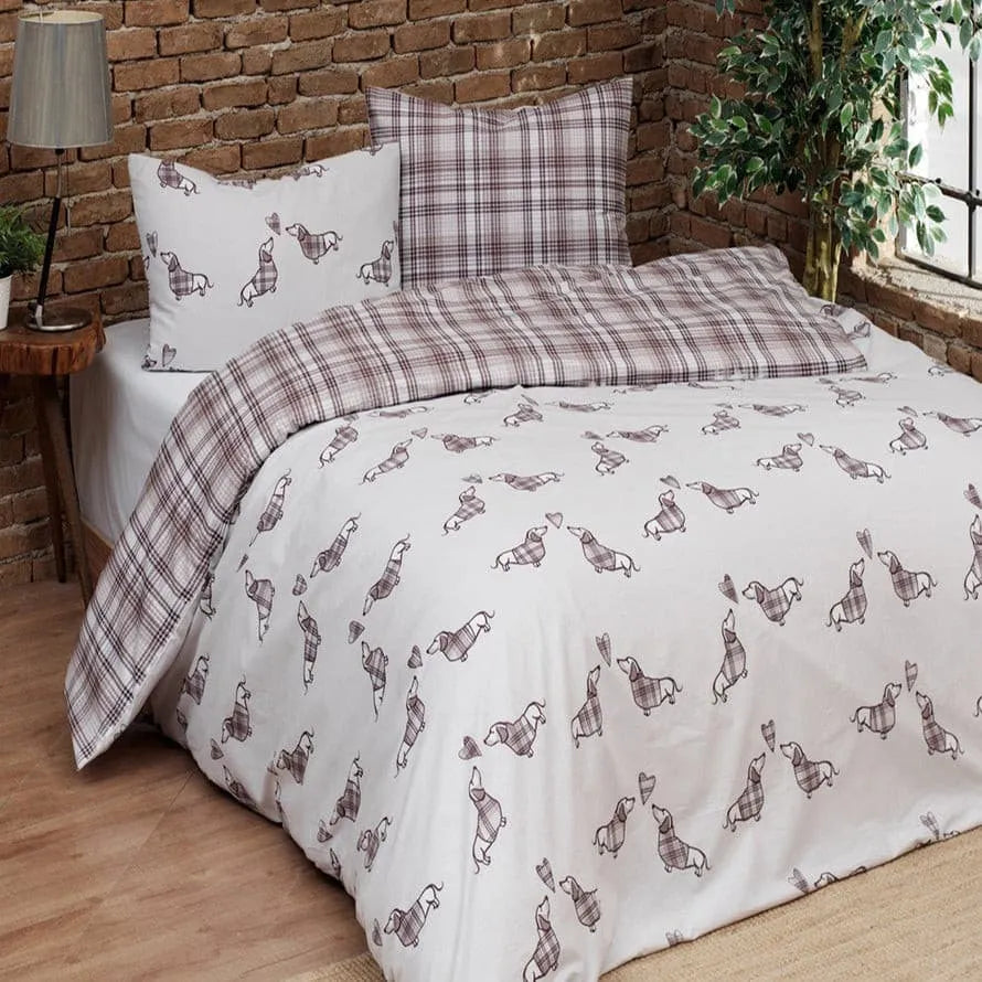 Parure copripiumino in puro cotone Daunex, Bassotti - Home Loves