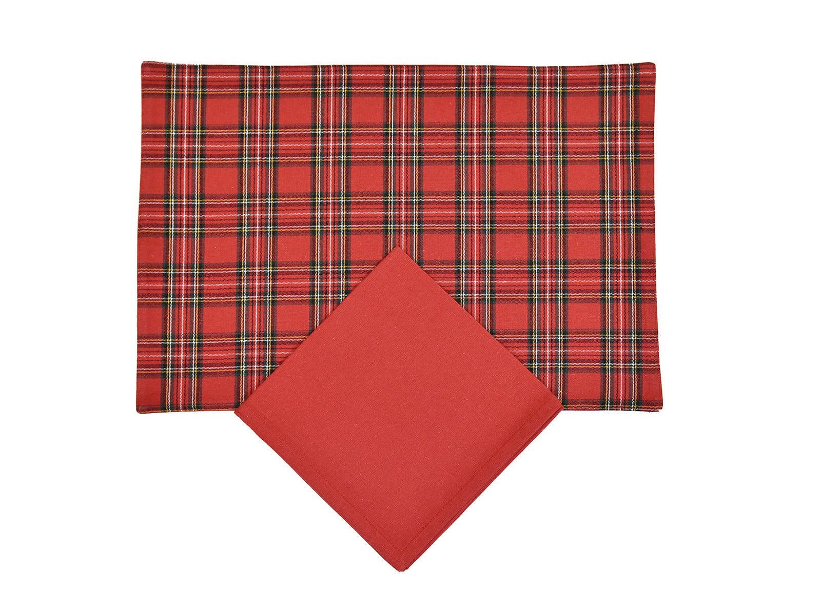 Set americano + tovagliolo tartan Daunex colore rosso