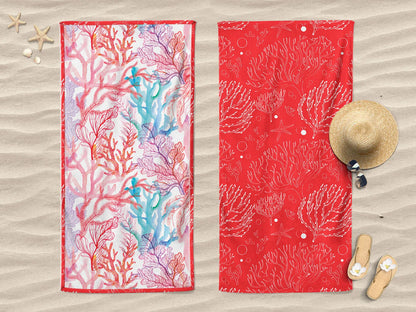 Telo mare doubleface compact dry Daunex misura 90 x 170 cm, coral bay - Home Loves