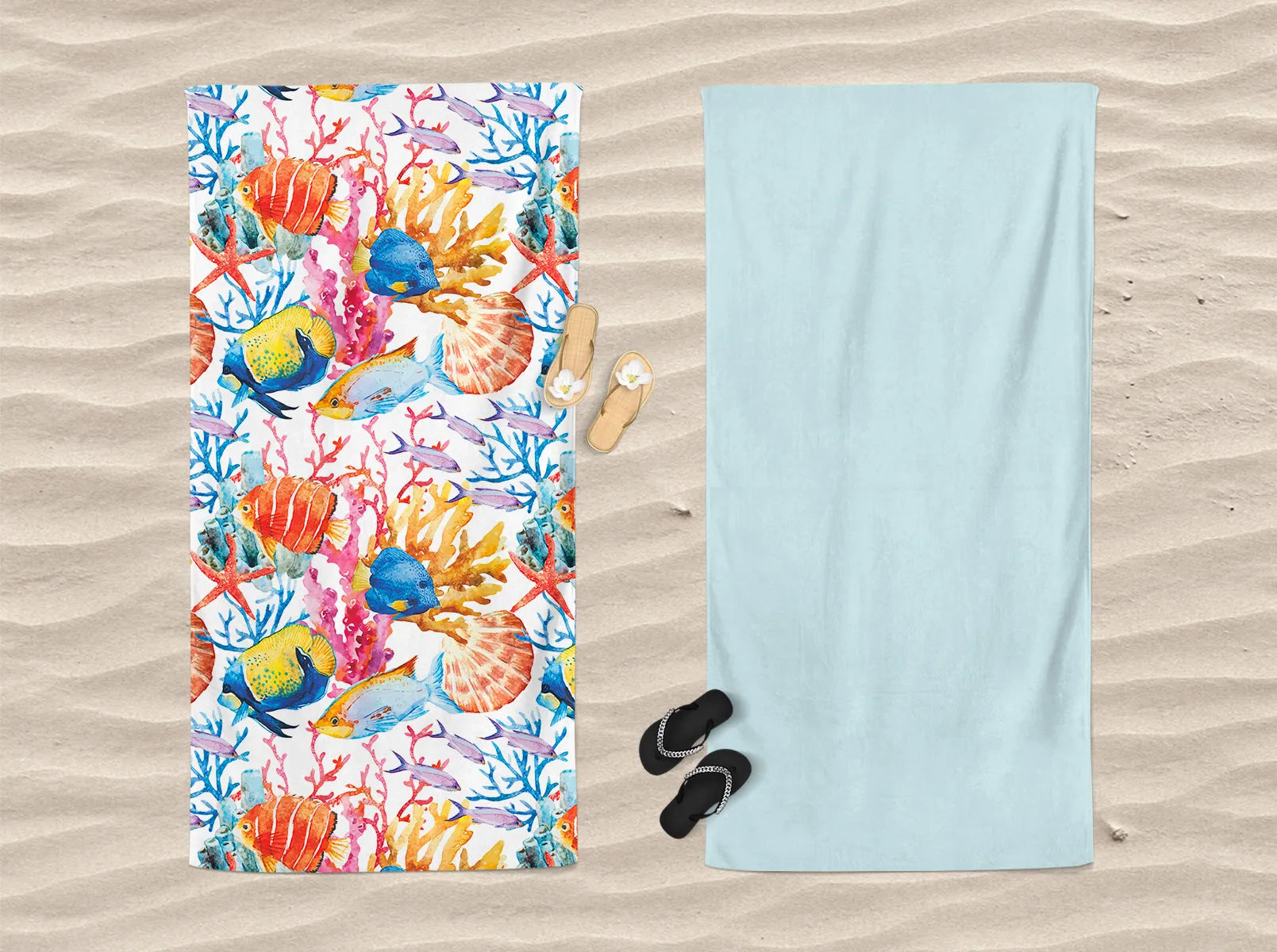 Telo mare doubleface microvelour Daunex misura 100 x 180 cm, coraline - Home Loves