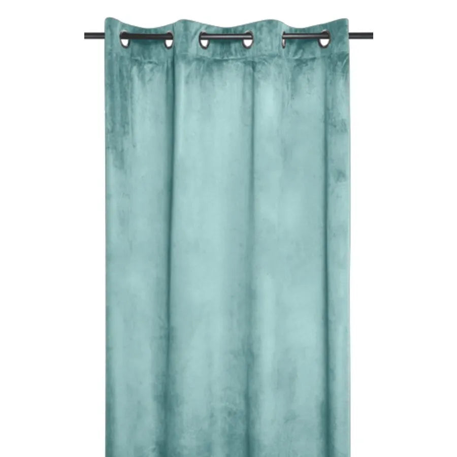 Tenda danae oscurante in velluto colore giada, 140×260 anelli fissi - Home Loves