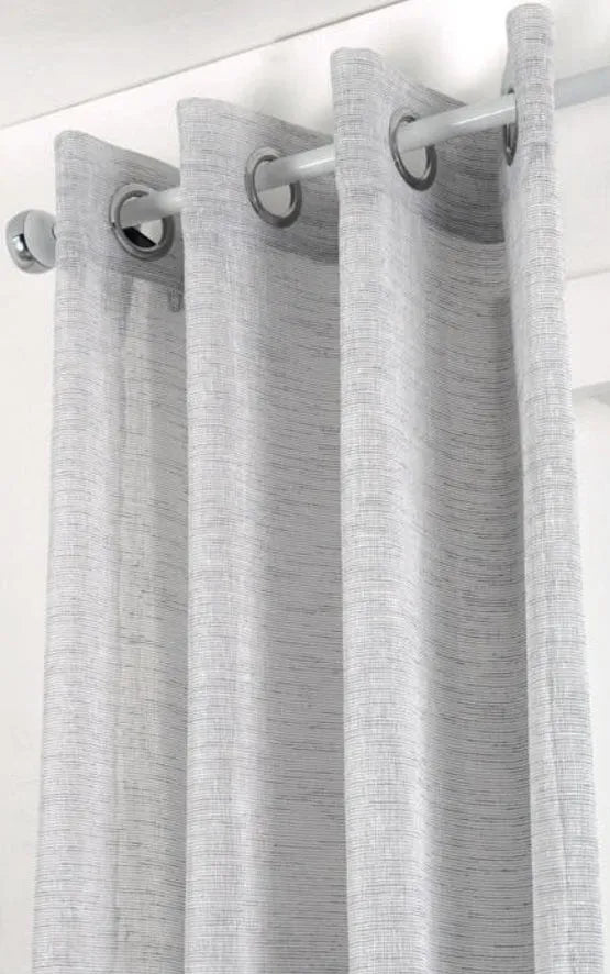 Tenda eleane leggera colore grigio, 135×260 anelli fissi - Home Loves