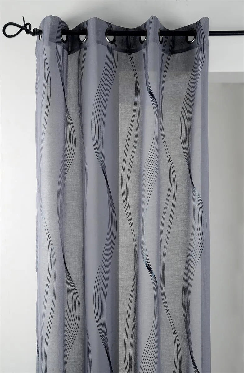 Tenda essaouira leggera colore antracite, 135×240 anelli fissi - Home Loves