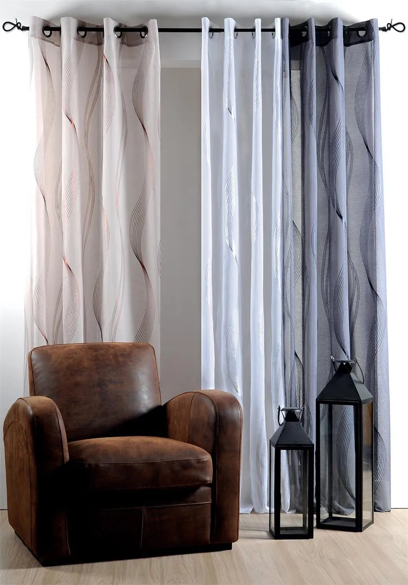 Tenda essaouira leggera colore antracite, 135×240 anelli fissi - Home Loves