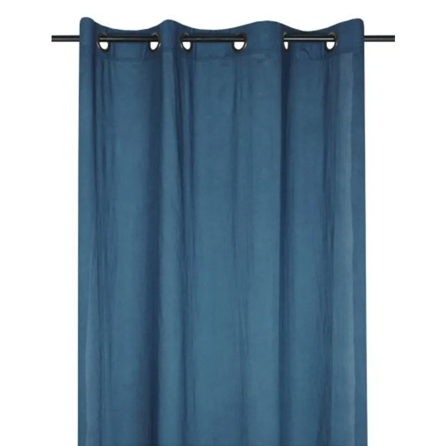 Tenda leggera aube colore blu-petrolio, 140×260 anelli fissi - Home Loves