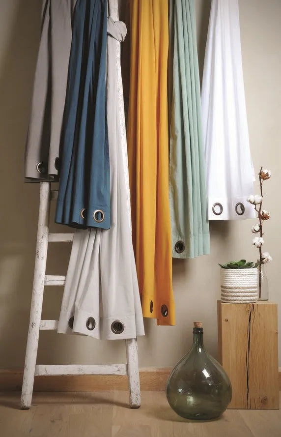 Tenda leggera aube colore blu-petrolio, 140×260 anelli fissi - Home Loves