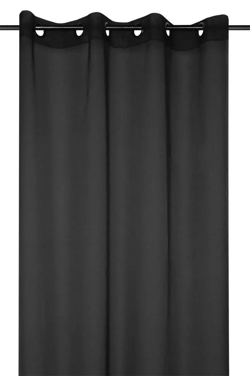 Tenda monna leggera colore nero, 135 x 260 cm anelli fissi - Home Loves