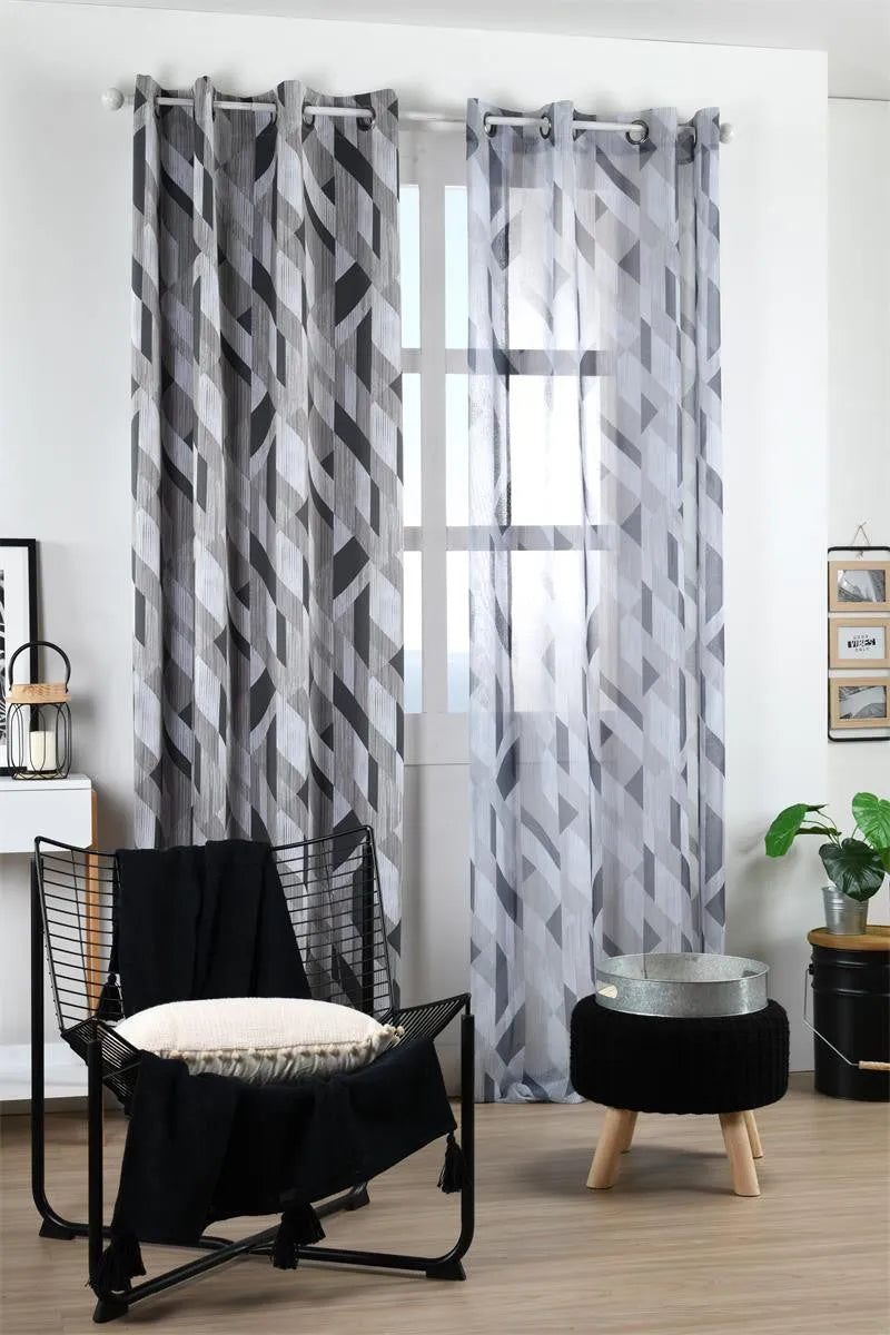 Tenda oscurante austin colore grigio, 140×260 anelli fissi - Home Loves