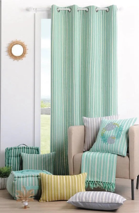 Tenda ste-maxime oscurante colore menta, 140×260 anelli fissi - Home Loves