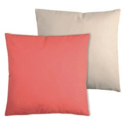 Cuscino arredo duo non sfoderabile bicolore lino-corallo - Home Loves