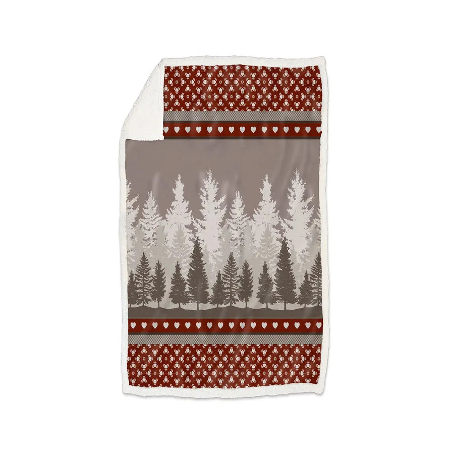 Plaid morbidotto stampato Daunex misura 130 x 160 cm foresta - Home Loves
