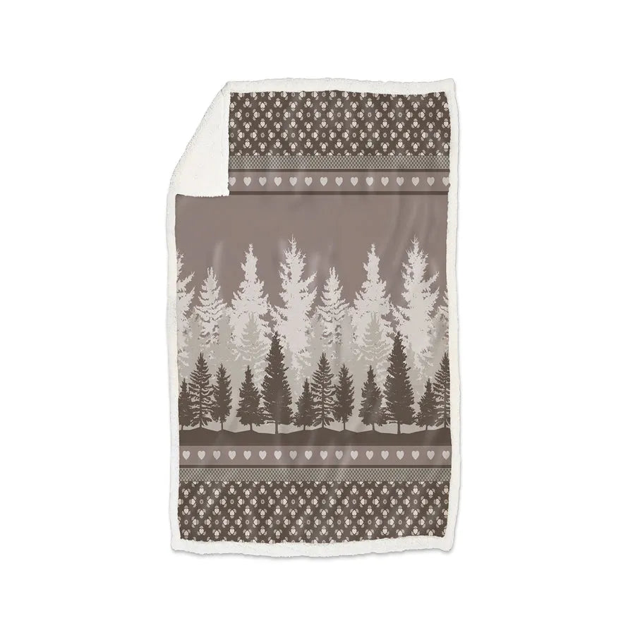 Plaid morbidotto stampato Daunex misura 130 x 160 cm foresta - Home Loves