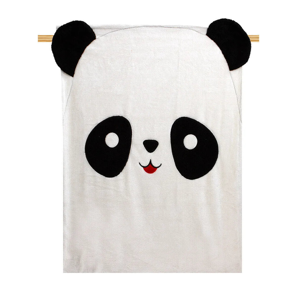 Plaid morbidotto big panda Daunex con ricamo colore bianco - Home Loves
