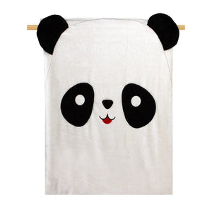 Plaid morbidotto big panda Daunex con ricamo colore bianco - Home Loves