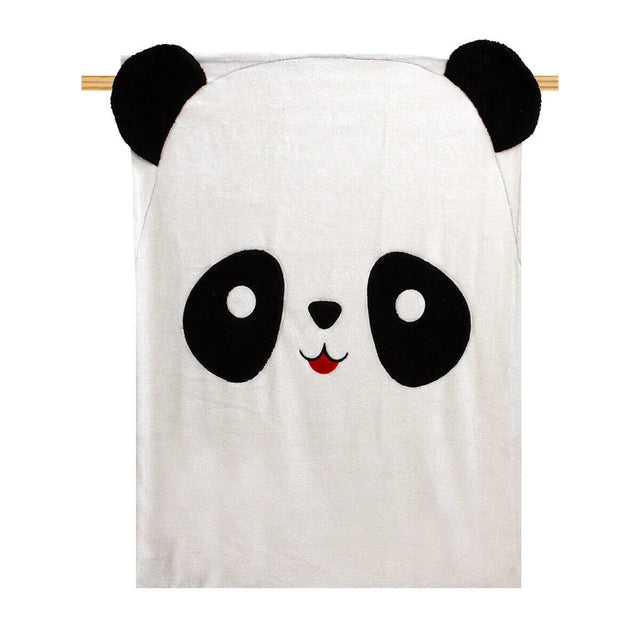 Plaid morbidotto big panda Daunex con ricamo colore bianco - Home Loves