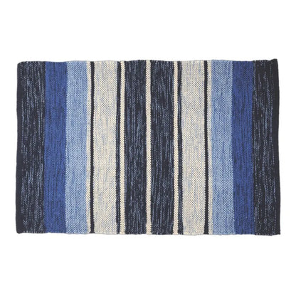 Tappetino guernezey misura 50 x 80 cm in cotone colore oceano - Home Loves