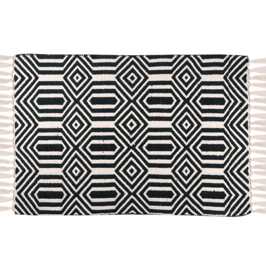 Tappeto alaia misura 60 x 90 cm colore bianco-nero - Home Loves