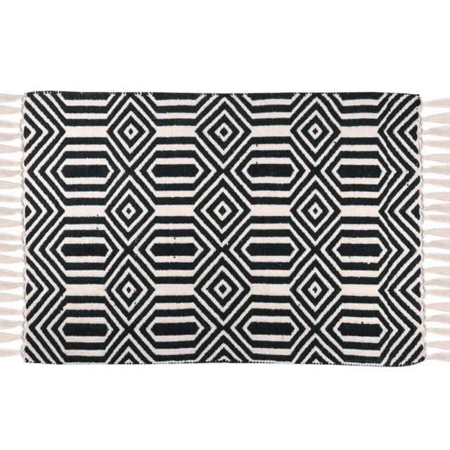 Tappeto alaia misura 60 x 90 cm colore bianco-nero - Home Loves