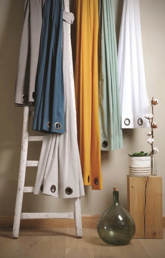 Tenda leggera aube colore bianco, 140×260 anelli fissi - Home Loves