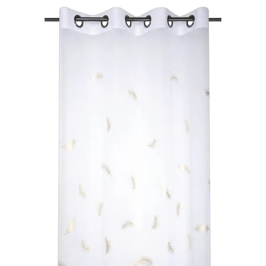 Tenda bohemian leggera colore bianco, 135×260 anelli fissi - Home Loves